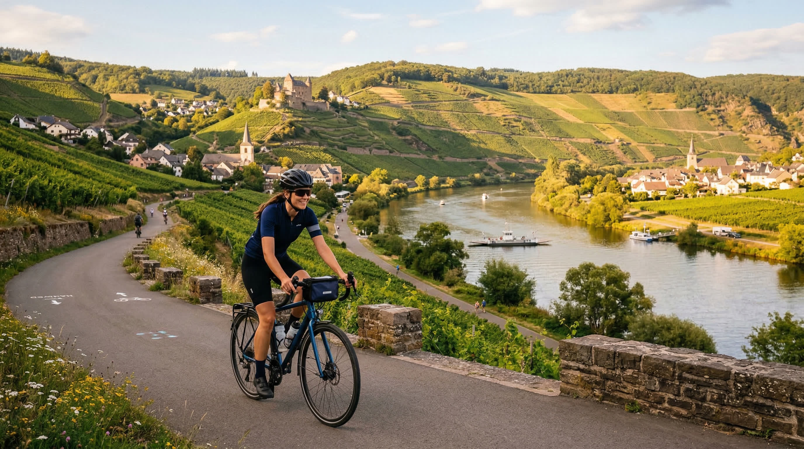Cycling along the Moselle in Luxembourg